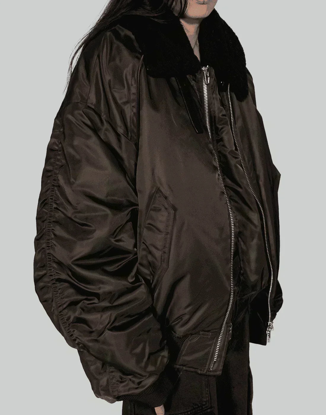 Juun.J - Shearing Lamb Collar Ma-1 Jumper - 082plus