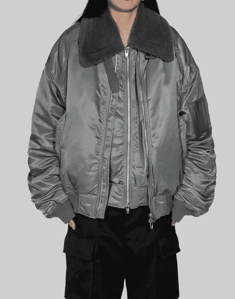 Juun.J - Shearing Lamb Collar Ma-1 Jumper - 082plus