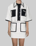 CARRIE CROPPED STRIPPED SHIRTKET