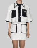 CARRIE CROPPED STRIPPED SHIRTKET