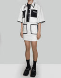 KIMHĒKIM - CARRIE CROPPED STRIPPED SHIRTKET - 082plus