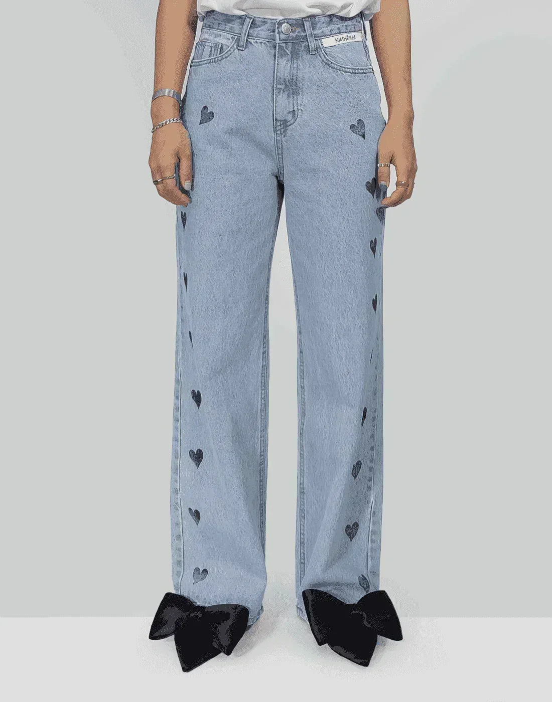 KIMHĒKIM - HEART STAMPED JEANS - 082plus