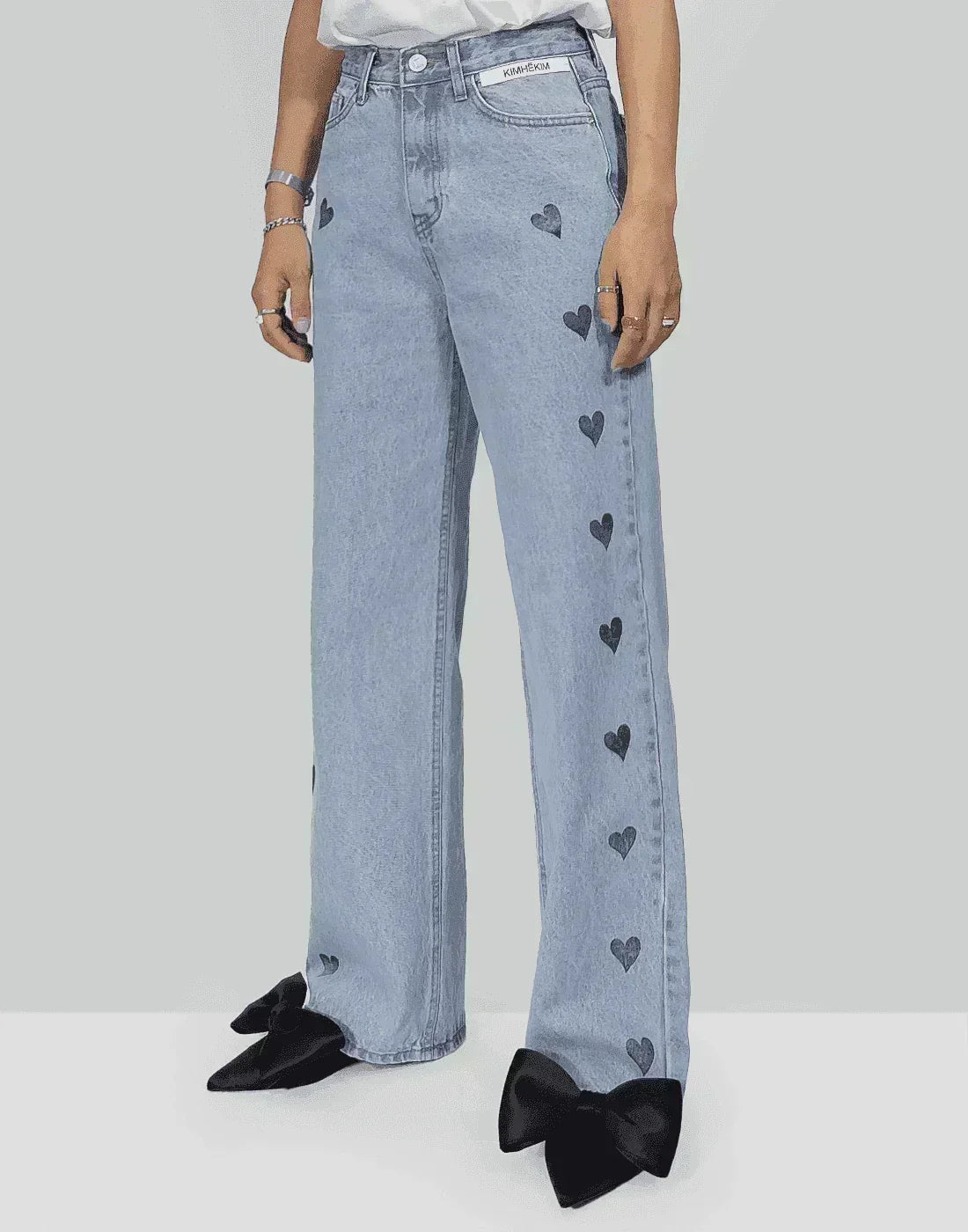 KIMHĒKIM - HEART STAMPED JEANS - 082plus