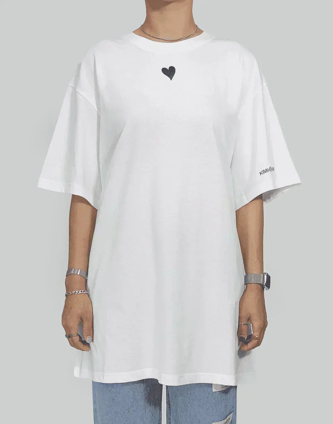 KIMHĒKIM - HEART STAMPED T-SHIRT - 082plus