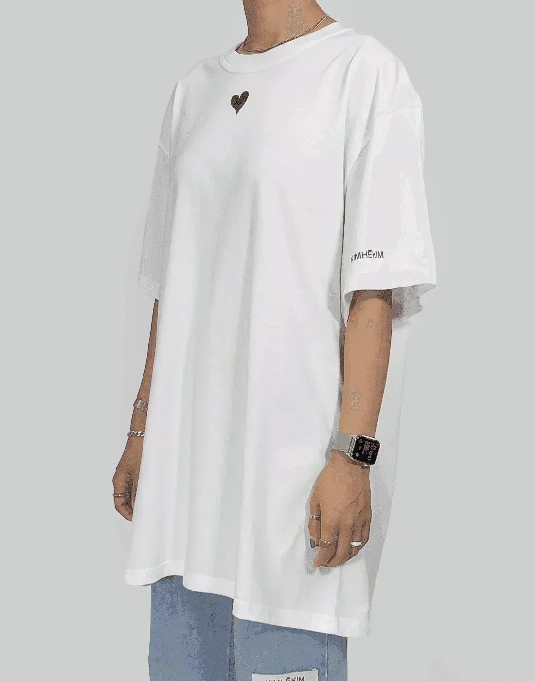 KIMHĒKIM - HEART STAMPED T-SHIRT - 082plus