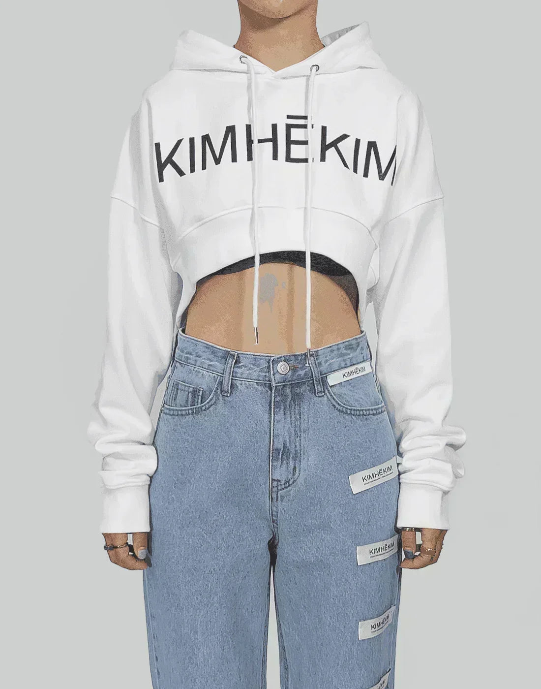 KIMHĒKIM - LOGO CROPPED HOODIE - 082plus