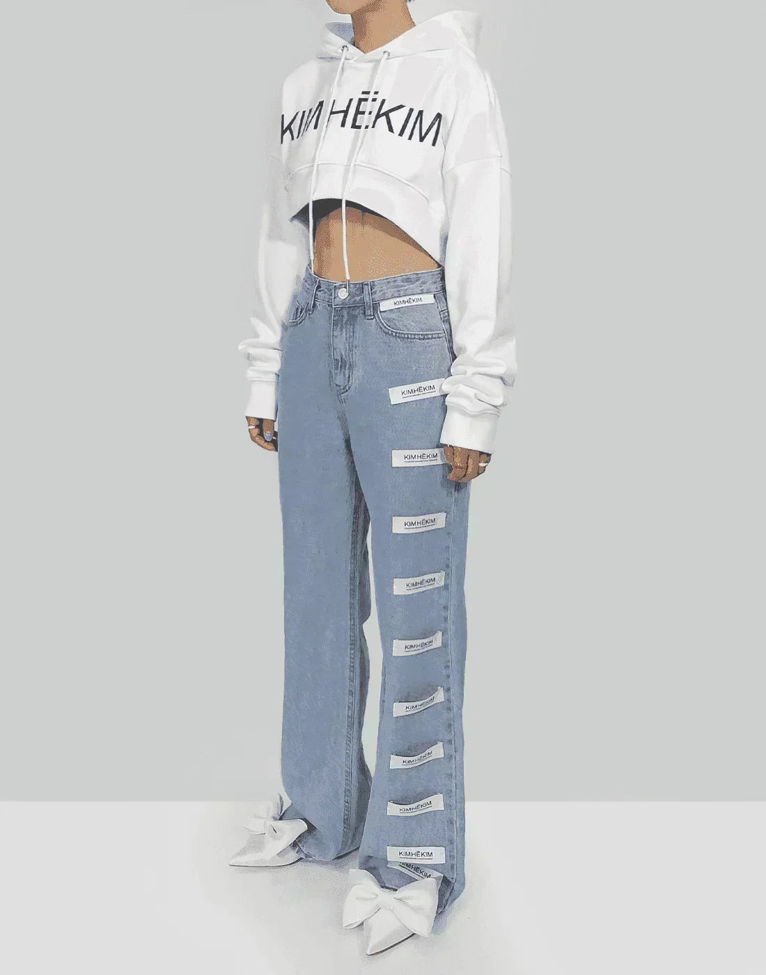 KIMHĒKIM - LOGO CROPPED HOODIE - 082plus