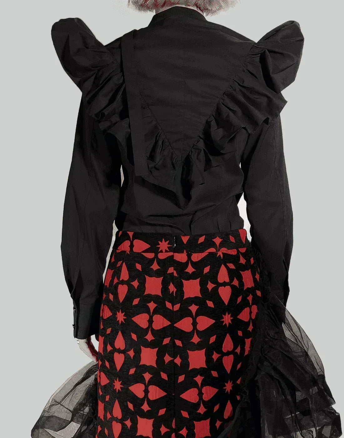 MINJU KIM - NECK BUCKLE RUFFLE BLOUSE - 082plus