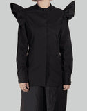 MINJU KIM - NECK BUCKLE RUFFLE BLOUSE - 082plus
