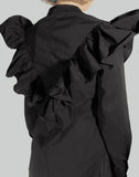 MINJU KIM - NECK BUCKLE RUFFLE BLOUSE - 082plus