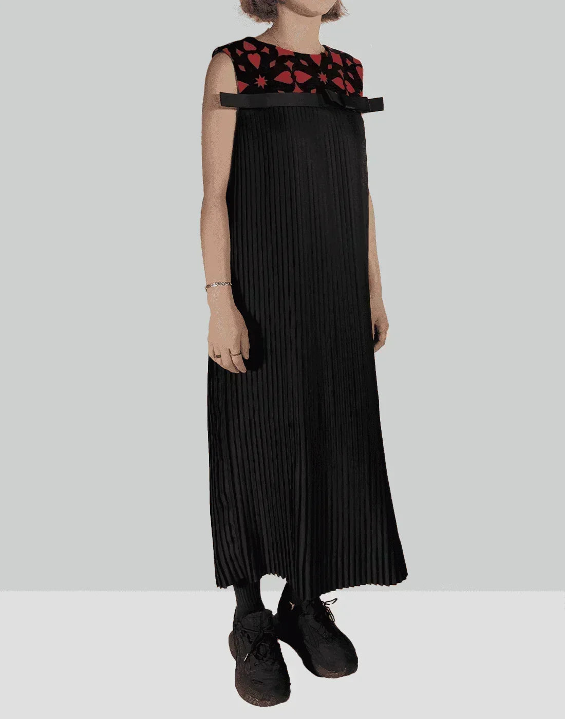 MINJU KIM - RIBBON BELT PLEATS DRESS - 082plus