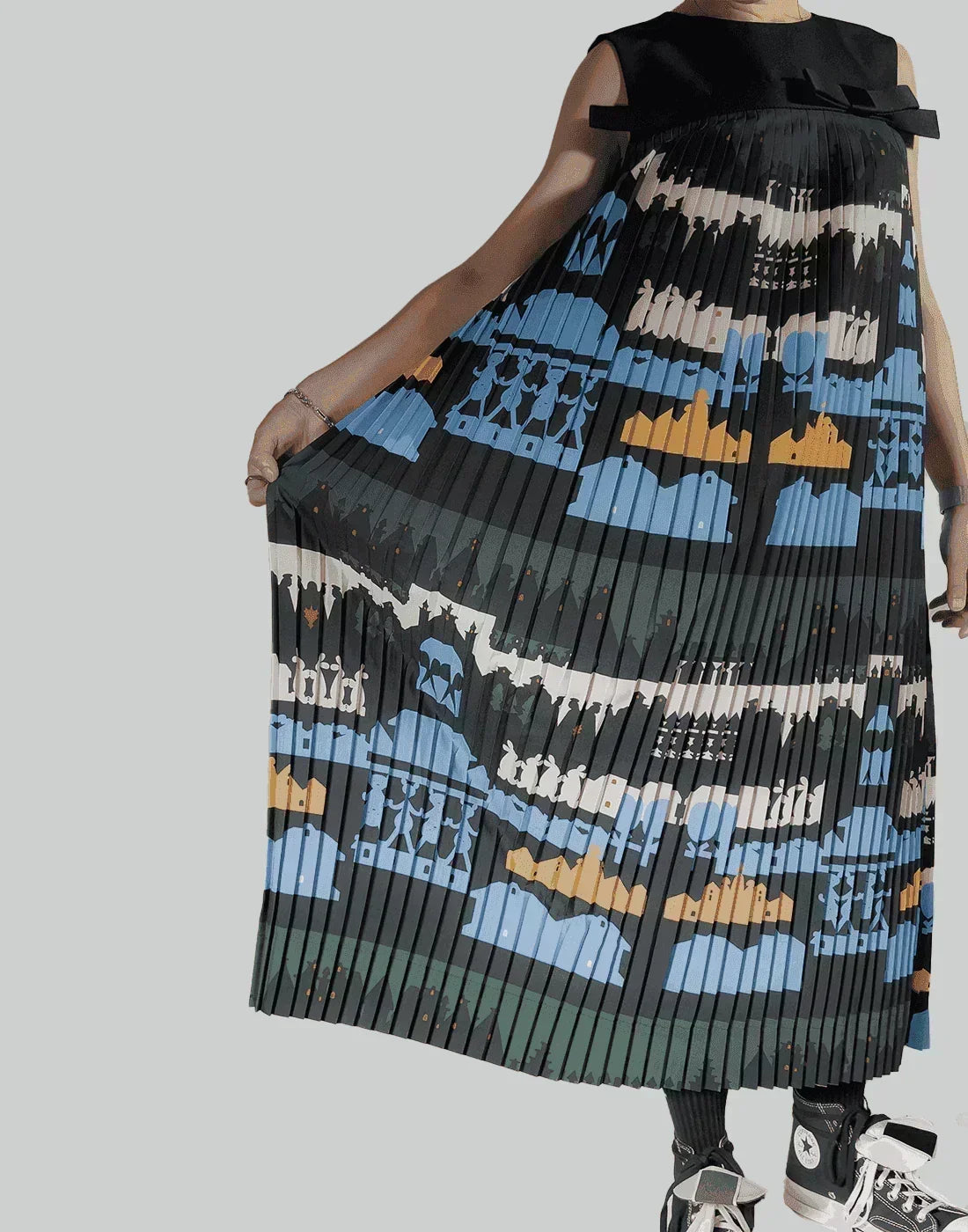 MINJU KIM - RIBBON BELT PLEATS DRESS - 082plus