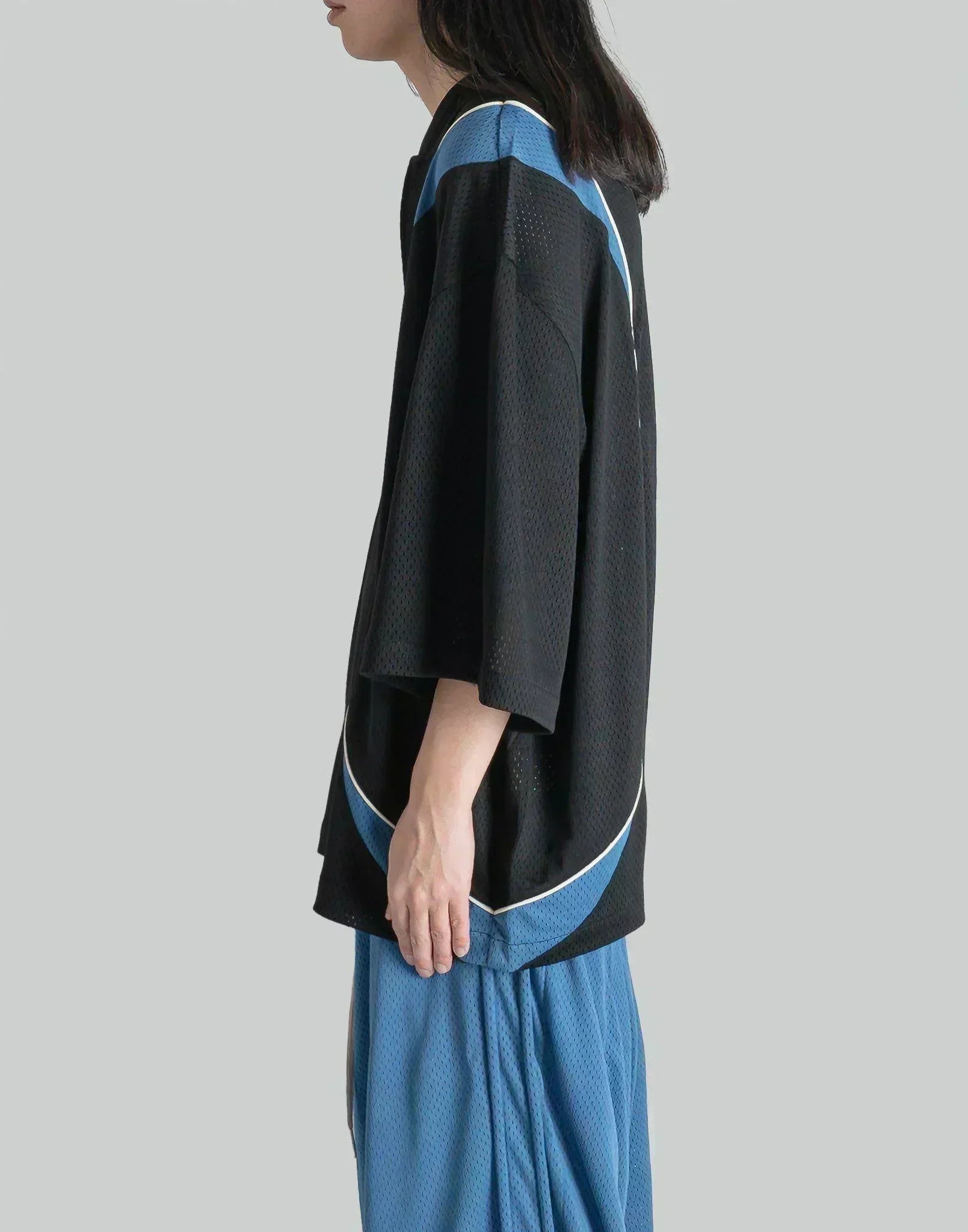 NAMESAKE - LEWIS PANELLED HALF-ZIP WARM UP JERSEY - 082plus