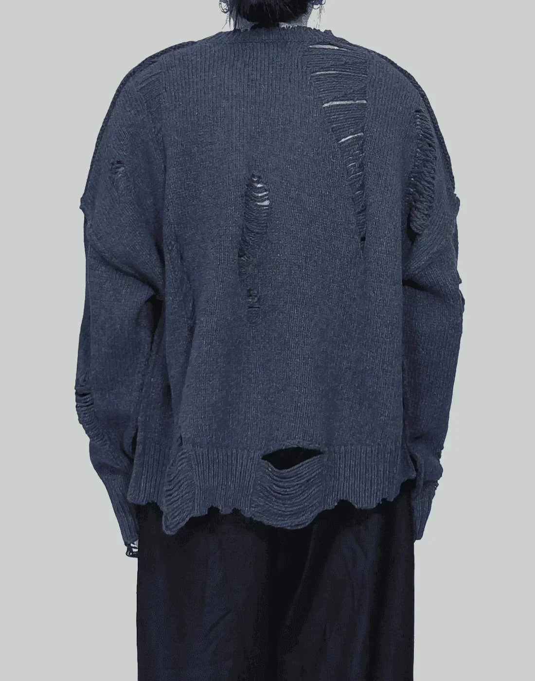 professor.E - Distressed Cropped Sweater - 082plus