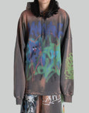 Bleached Logo Print Hooded Sweater