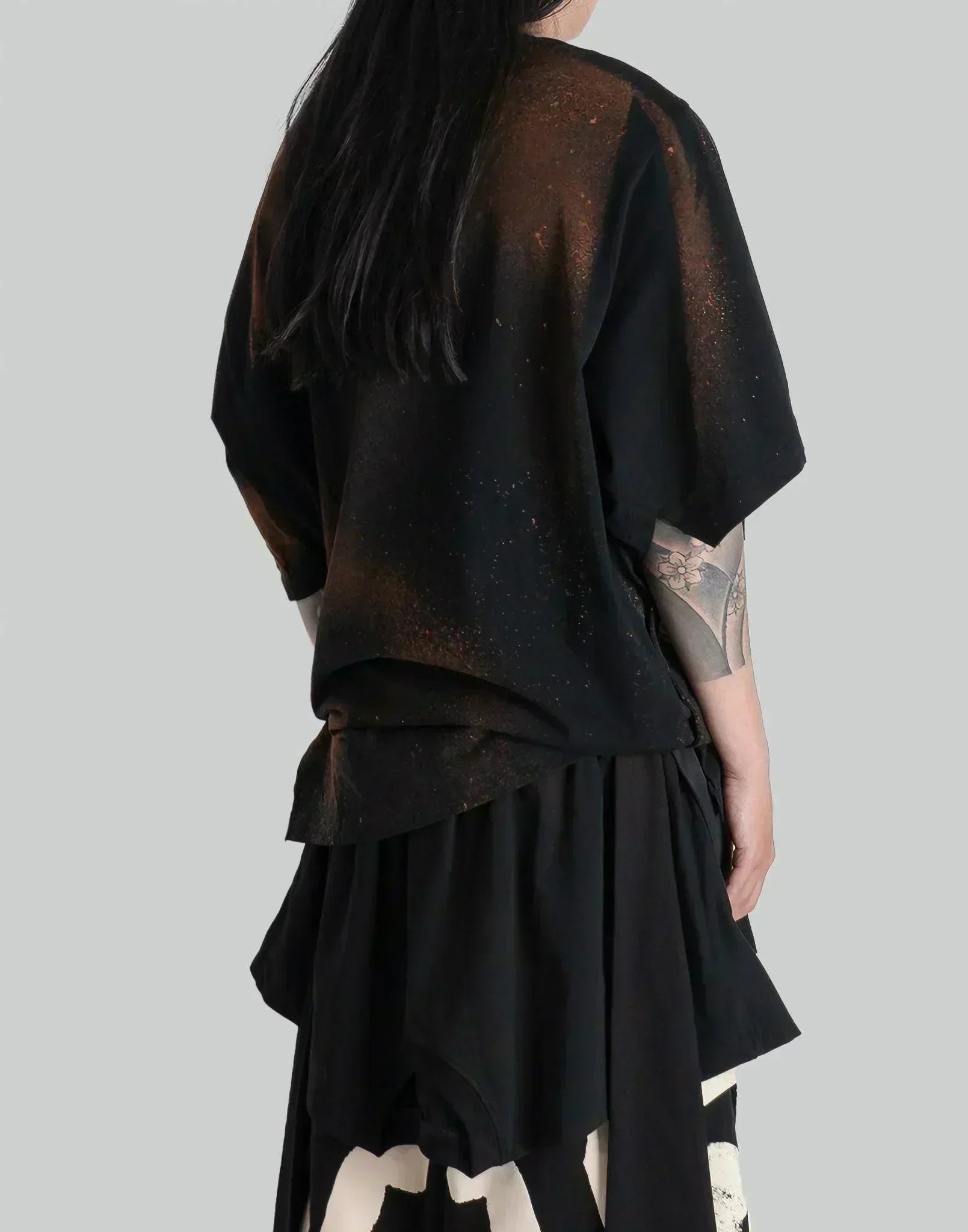 SANKUANZ - Dagger Print Deconstructed T-Shirt - 082plus