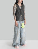 SANKUANZ - DISTRESSED CHERRYBOMB LEATHER VEST - 082plus