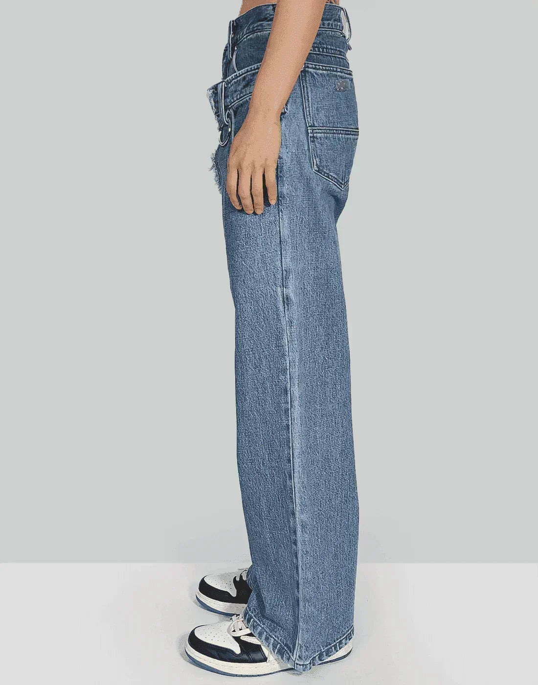 SANKUANZ - Double Waisted Wide Leg Jeans - 082plus