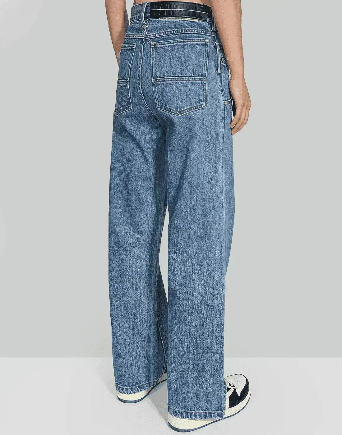 SANKUANZ - Double Waisted Wide Leg Jeans - 082plus