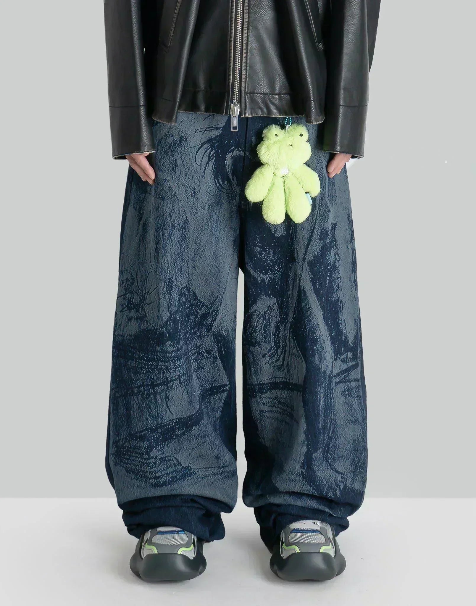 SANKUANZ - GIANTESS GRAFFITI PRINT DENIM BAGGY PANTS - 082plus