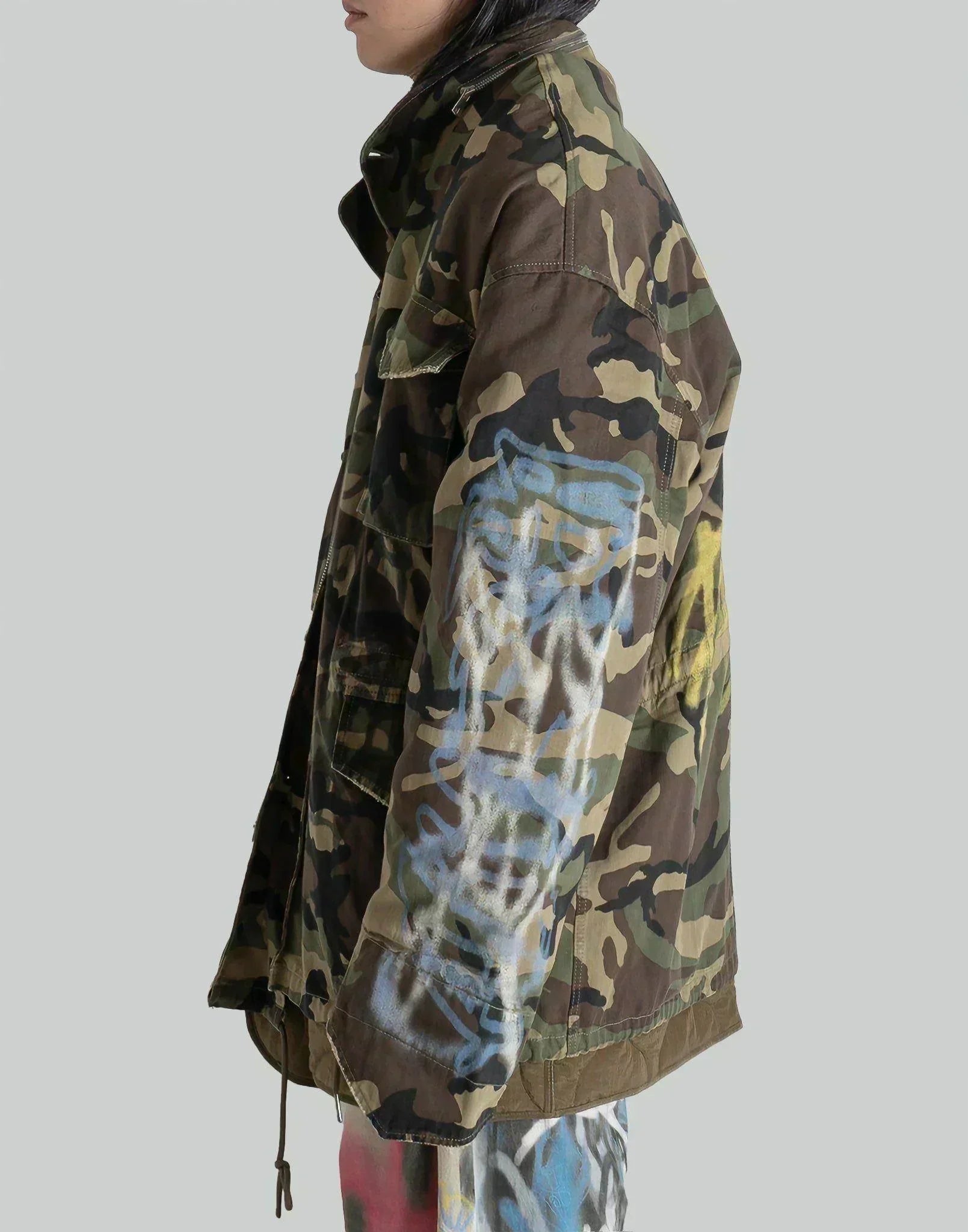 SANKUANZ - Graffiti Print Camo Jacket - 082plus