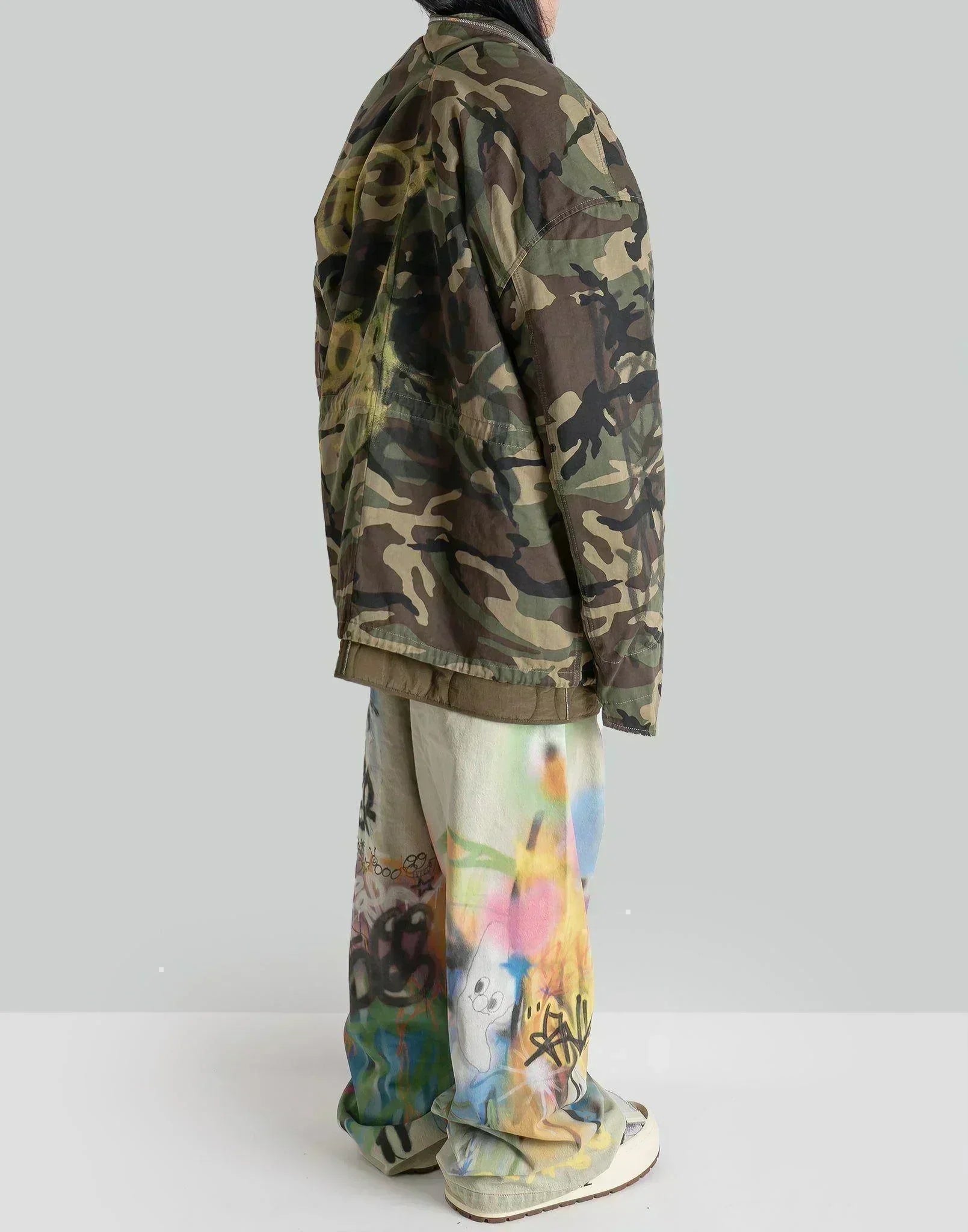 SANKUANZ - Graffiti Print Camo Jacket - 082plus