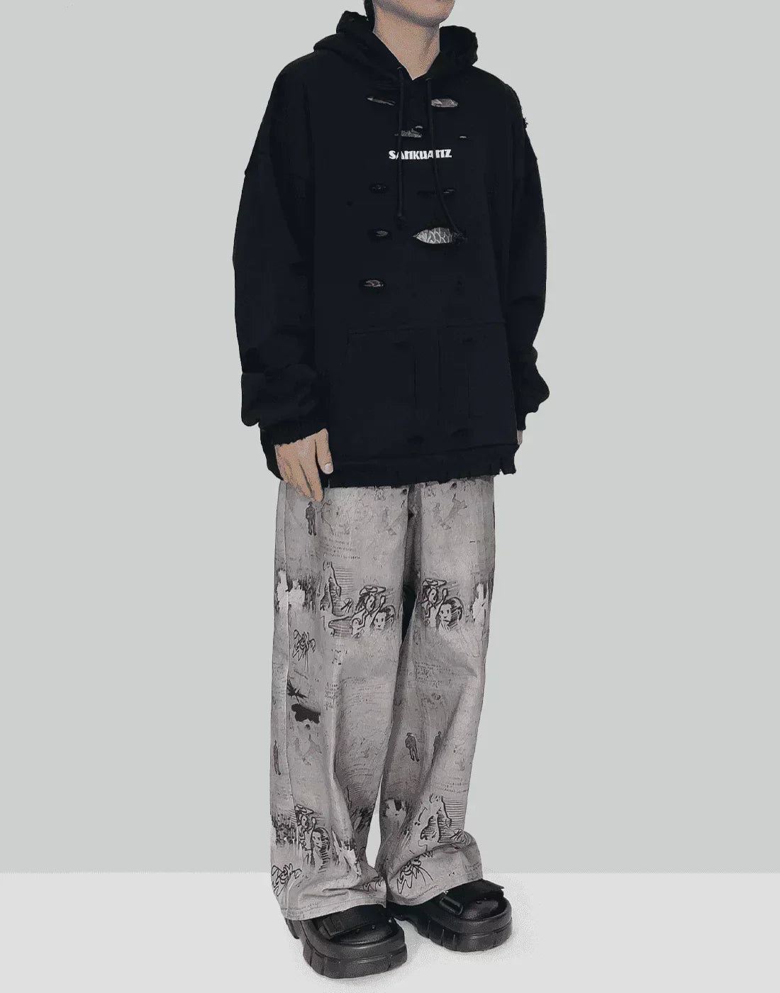 SANKUANZ - Logo Holes Hoodie - 082plus