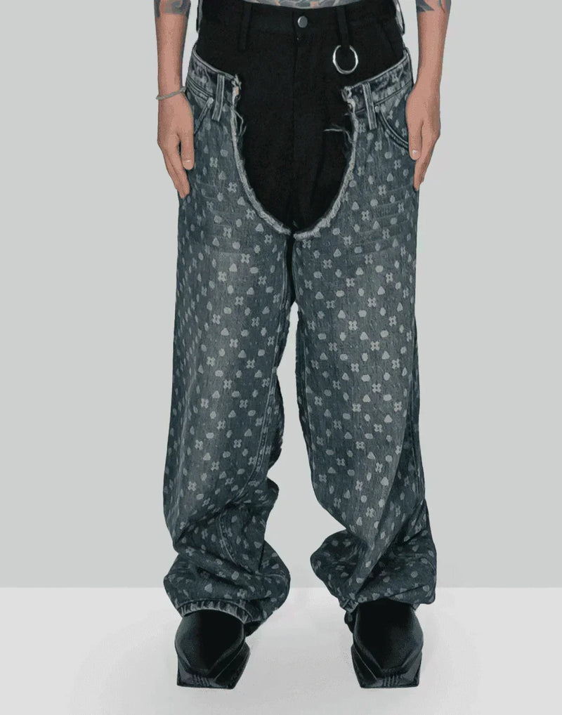 SANKUANZ - Mosaic laser burn jeans - 082plus