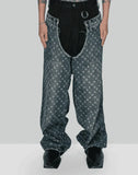 Mosaic laser burn jeans