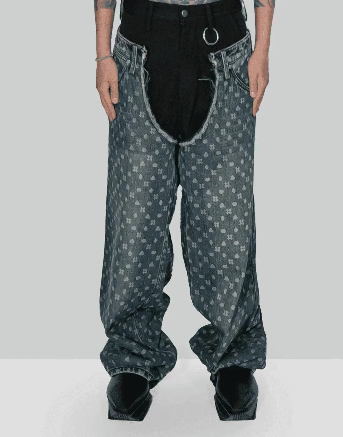 SANKUANZ - Mosaic laser burn jeans - 082plus