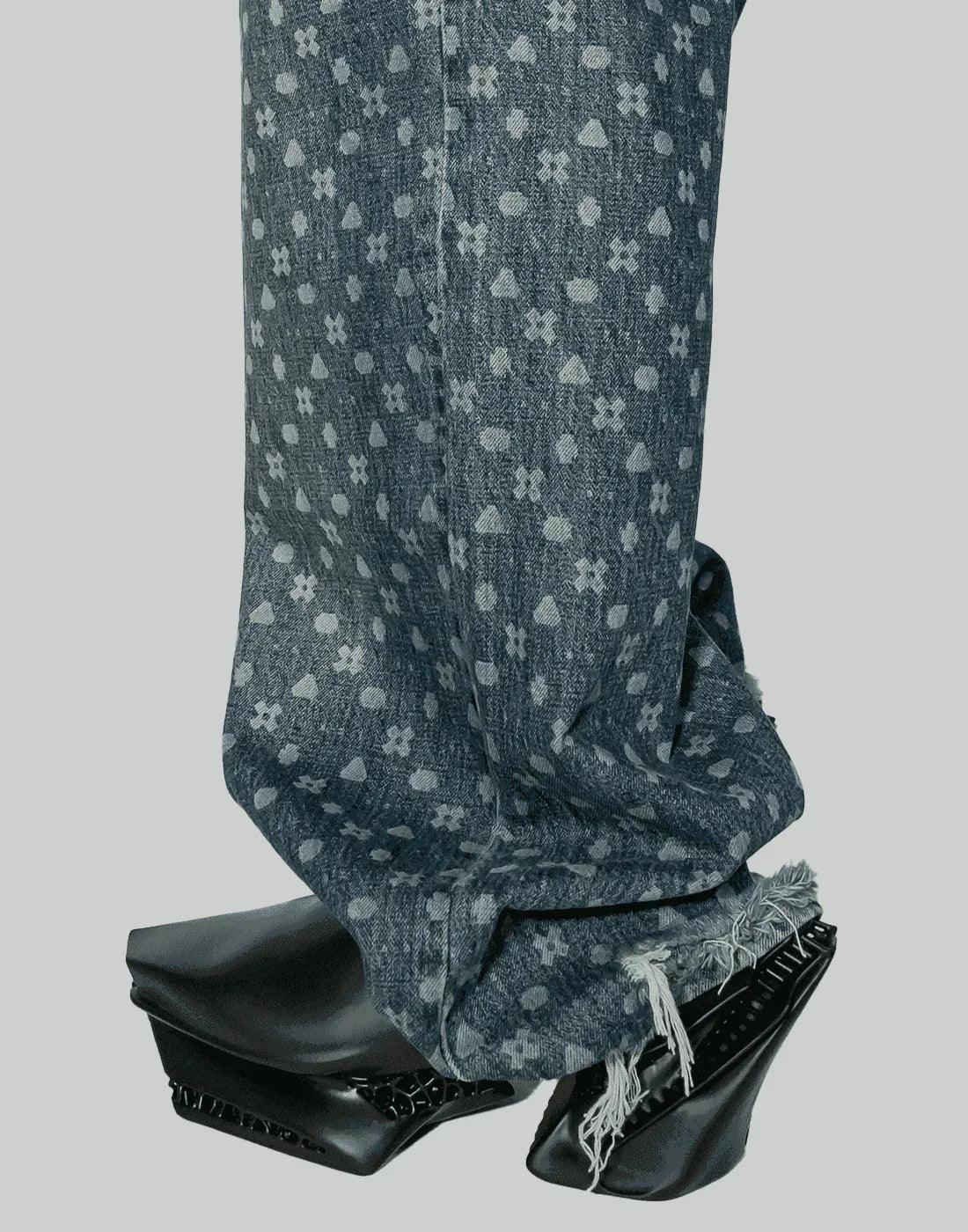 SANKUANZ - Mosaic laser burn jeans - 082plus