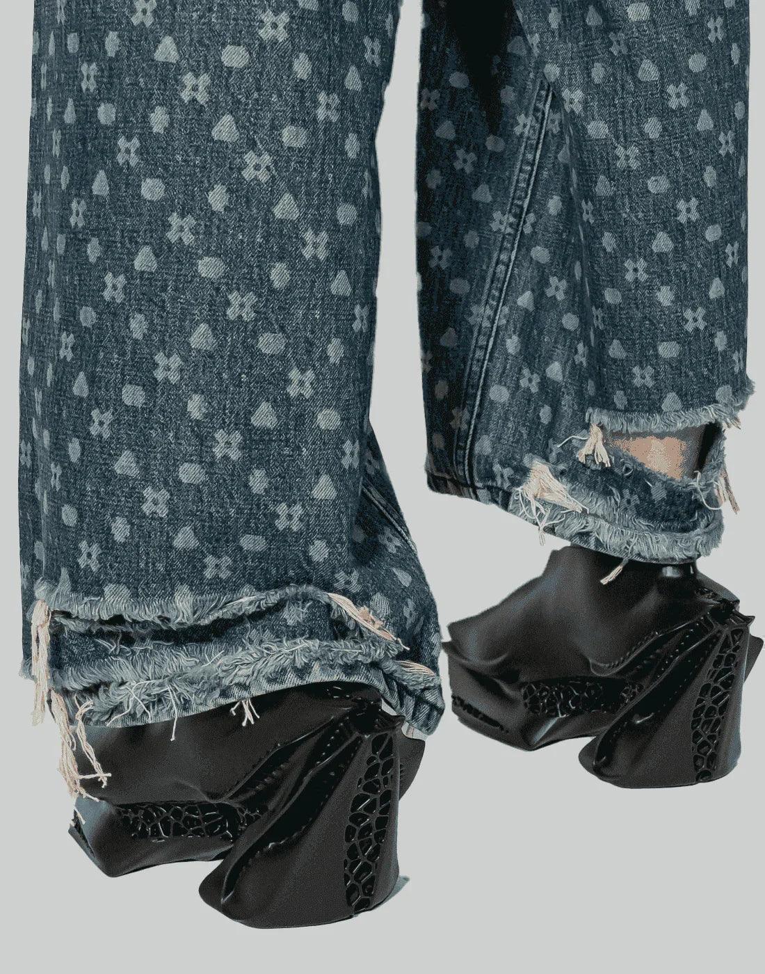 SANKUANZ - Mosaic laser burn jeans - 082plus