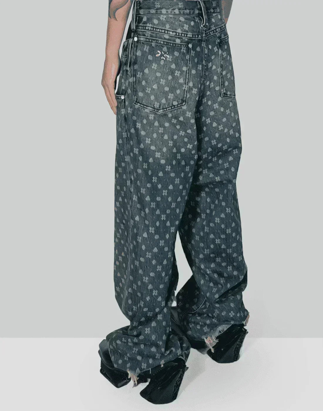 SANKUANZ - Mosaic laser burn jeans - 082plus