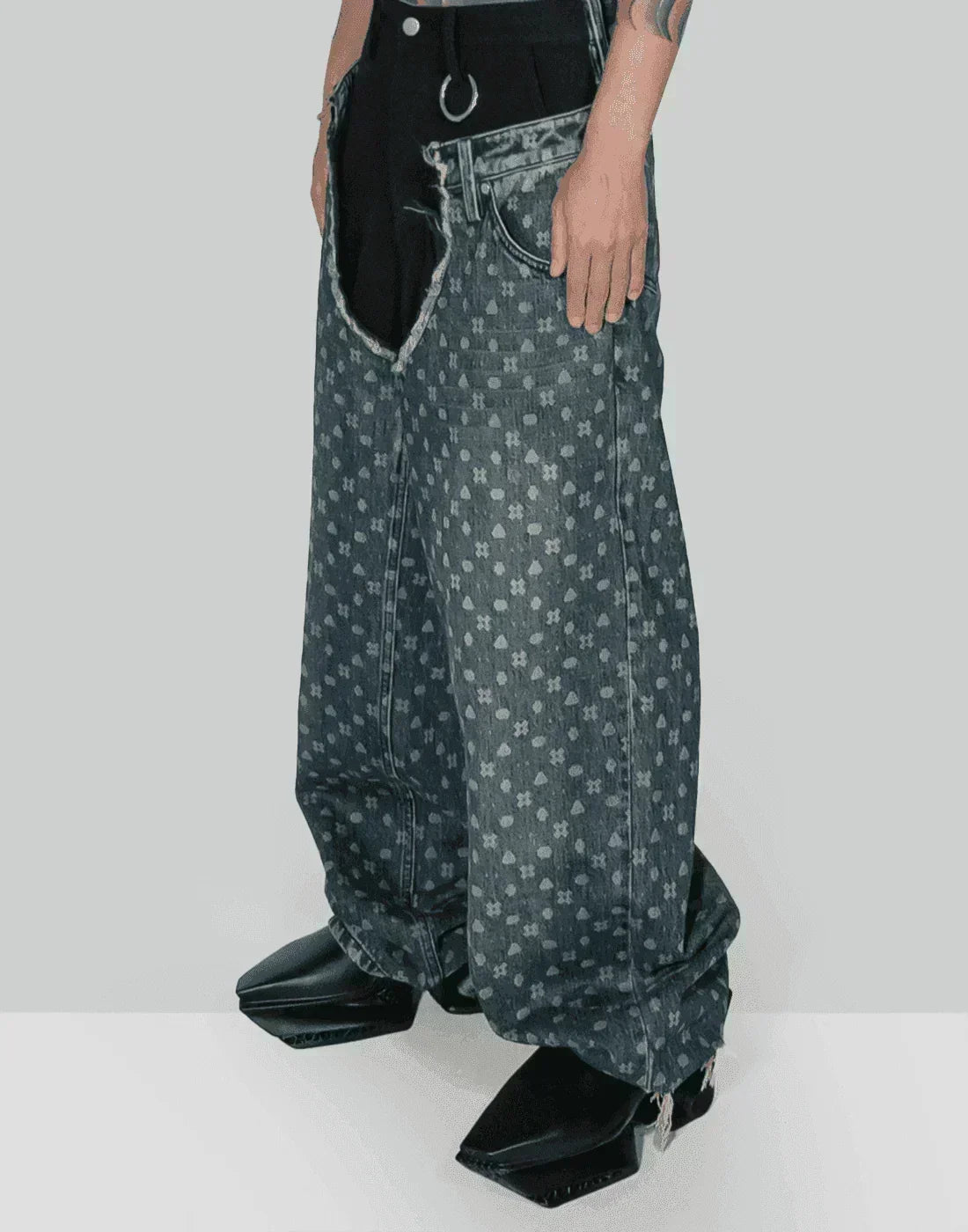 SANKUANZ - Mosaic laser burn jeans - 082plus