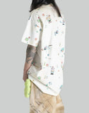 SANKUANZ - OVERSIZE STICKERS GRAFFITI PRINT T-SHIRT - 082plus