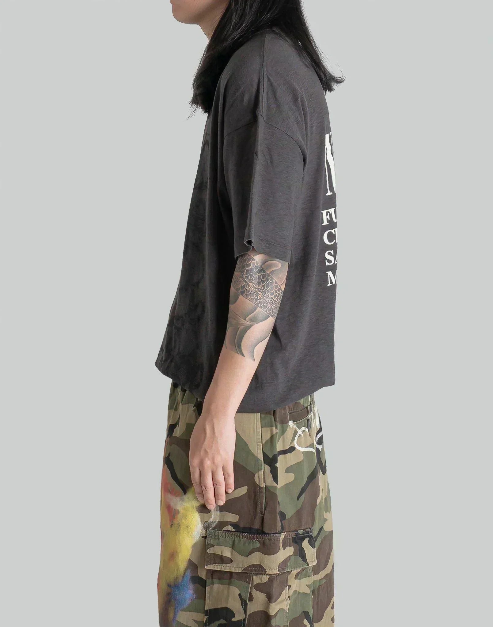 SANKUANZ - Oversized Bear Graffiti Print T-shirt - 082plus