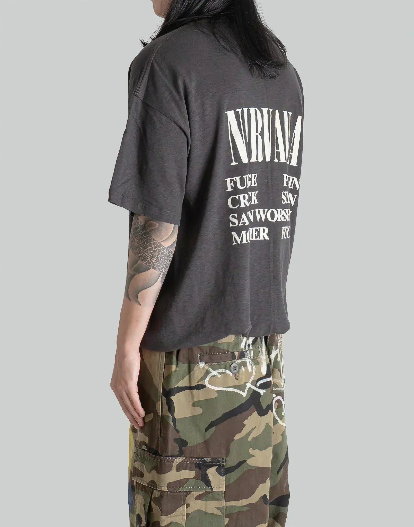 SANKUANZ - Oversized Bear Graffiti Print T-shirt - 082plus