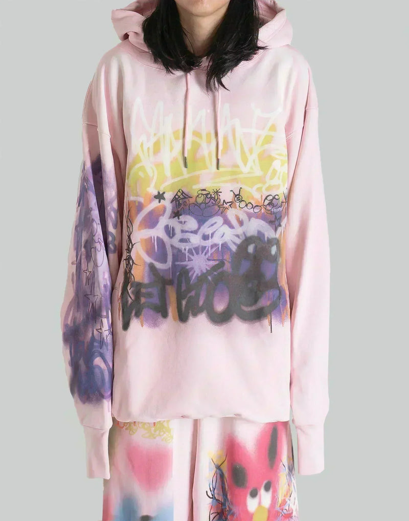 SANKUANZ - Oversized Logo Print Hooded Sweater - 082plus