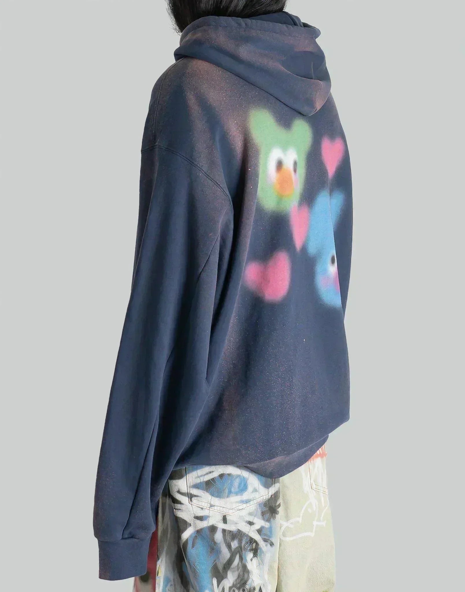 SANKUANZ - Oversized Logo Print Hooded Sweater - 082plus