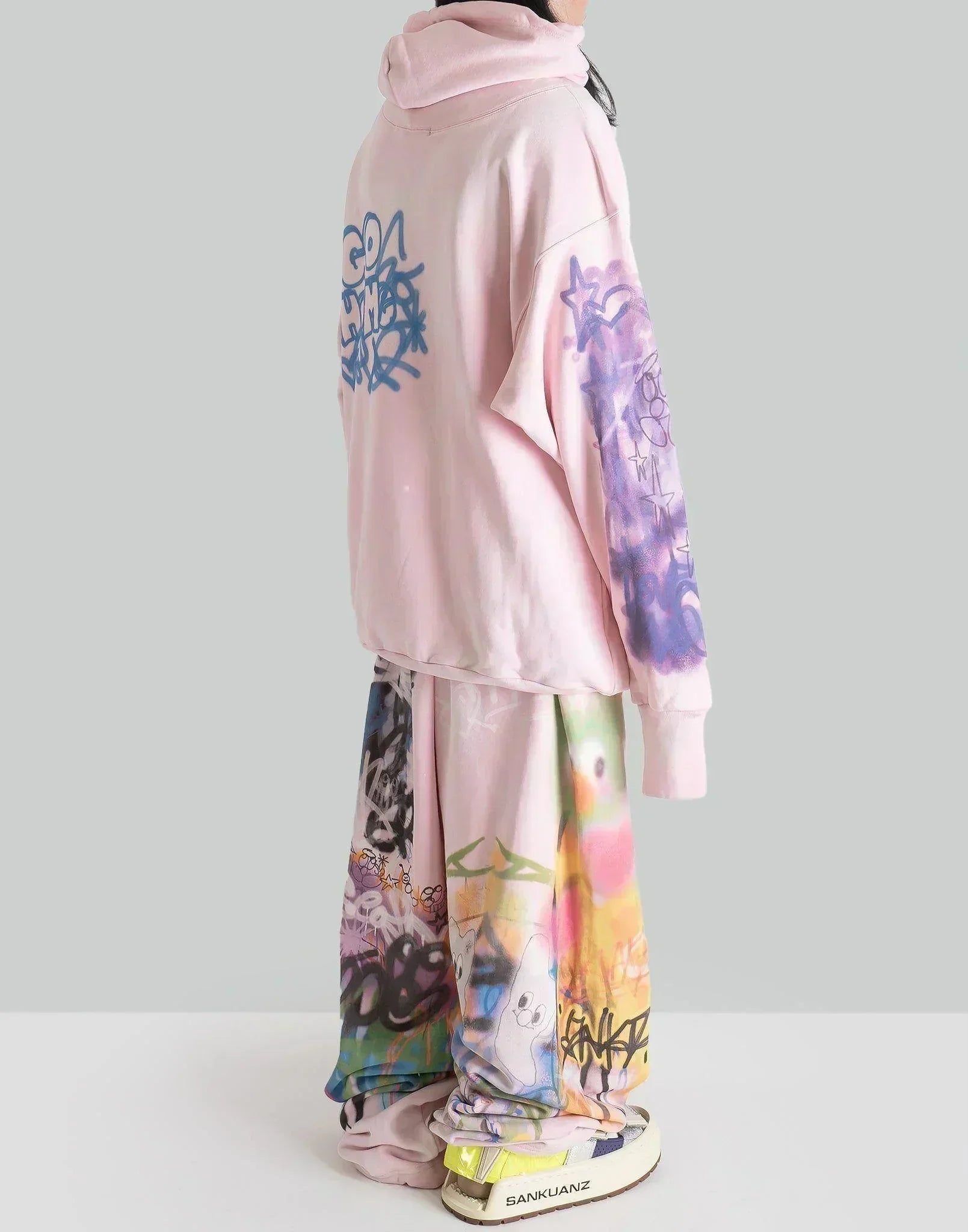 SANKUANZ - Oversized Logo Print Hooded Sweater - 082plus