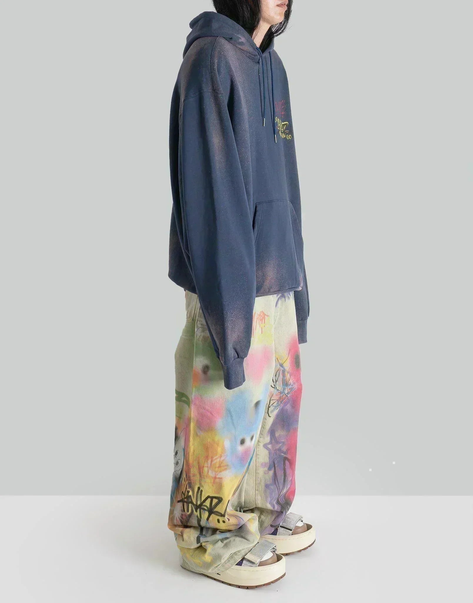 SANKUANZ - Oversized Logo Print Hooded Sweater - 082plus