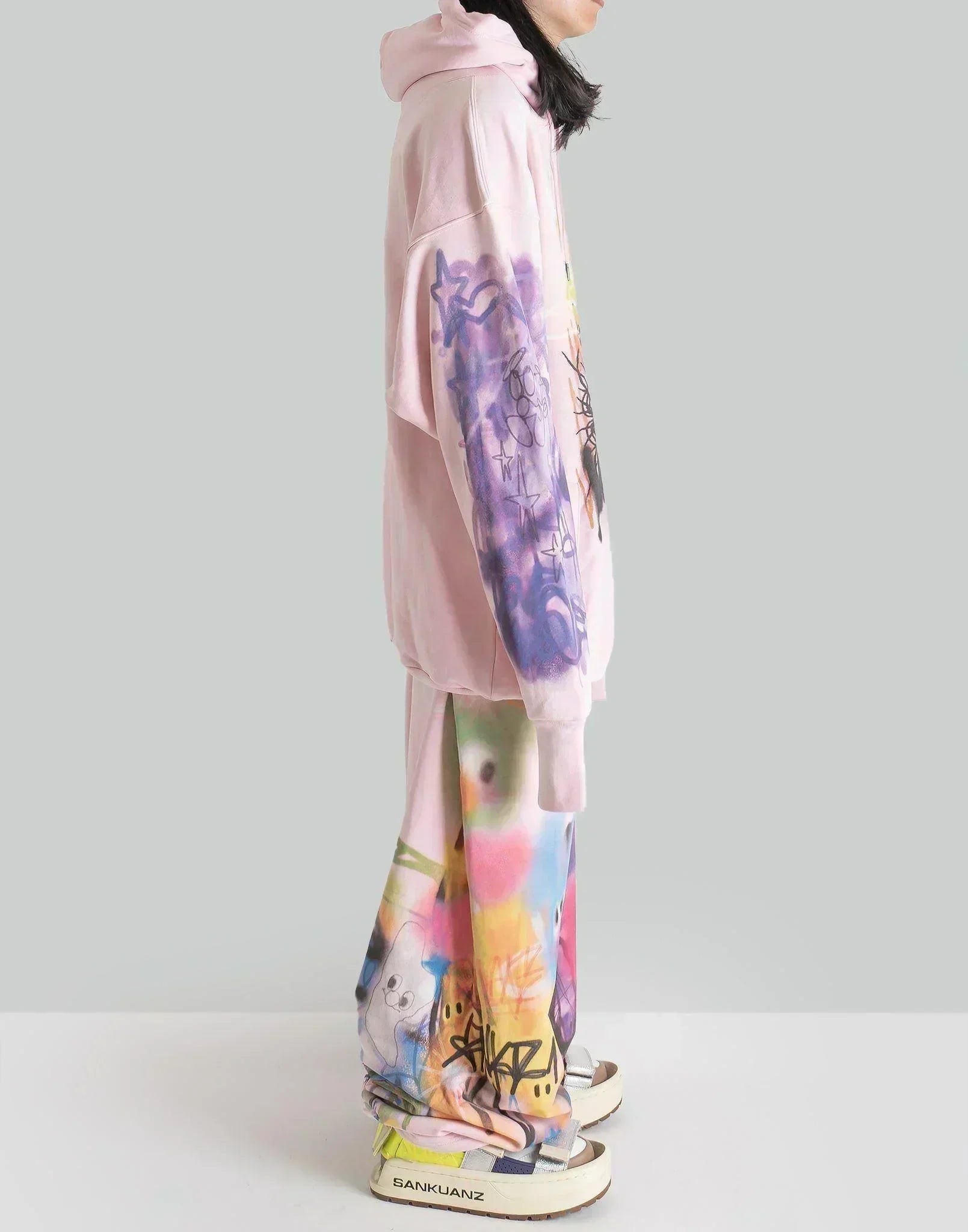 SANKUANZ - Oversized Logo Print Hooded Sweater - 082plus