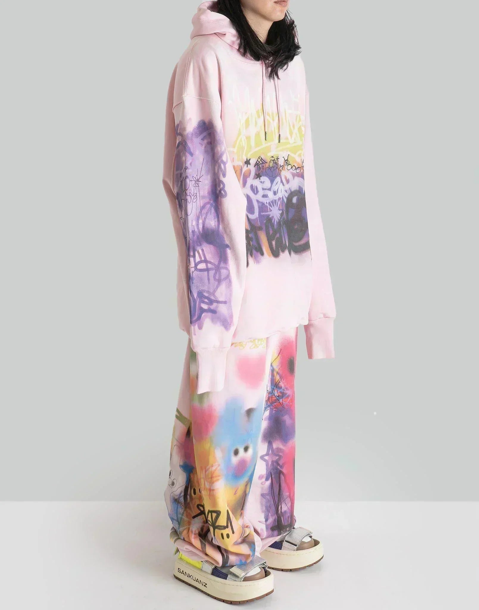 SANKUANZ - Oversized Logo Print Hooded Sweater - 082plus