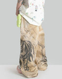 SANKUANZ - PIT BULL GRAFFITI PRINT DENIM BAGGY PANTS - 082plus