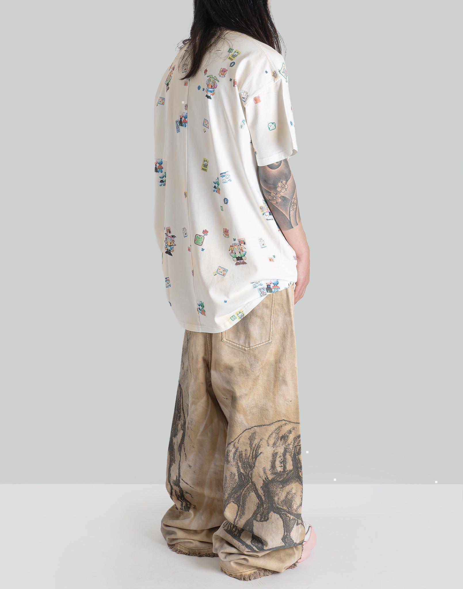 SANKUANZ - PIT BULL GRAFFITI PRINT DENIM BAGGY PANTS - 082plus