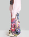 SANKUANZ - Rabbit Graffiti Print Sweatpants - 082plus