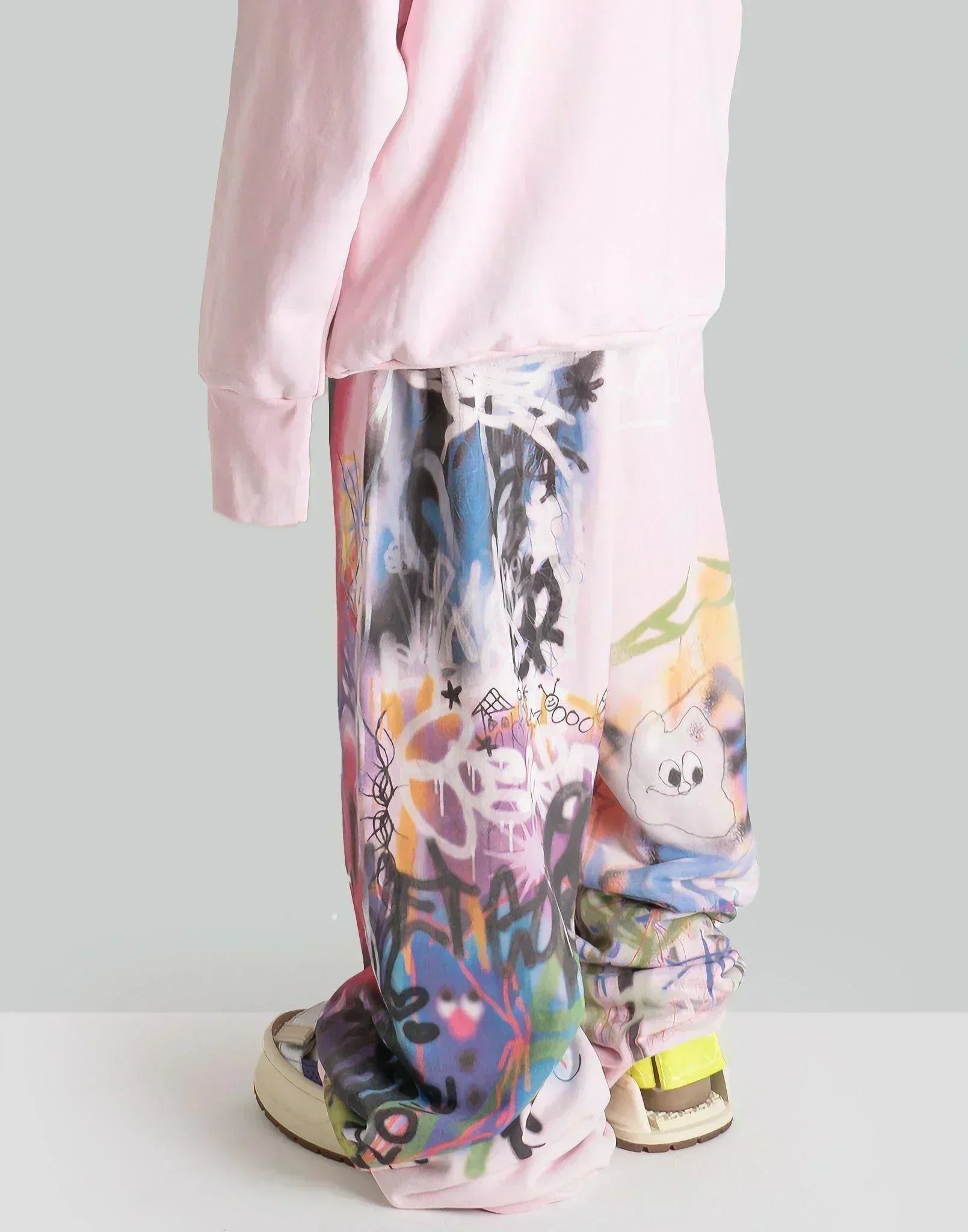 SANKUANZ - Rabbit Graffiti Print Sweatpants - 082plus