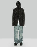 Rivet Embellished Zipper Hoodie