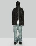 Rivet Embellished Zipper Hoodie