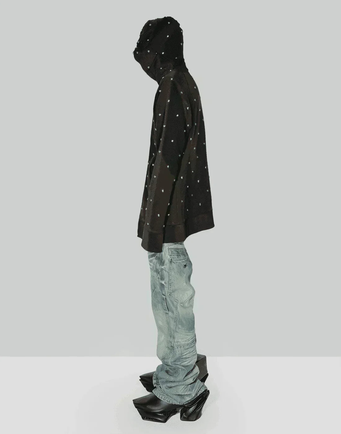 SANKUANZ - Rivet Embellished Zipper Hoodie - 082plus